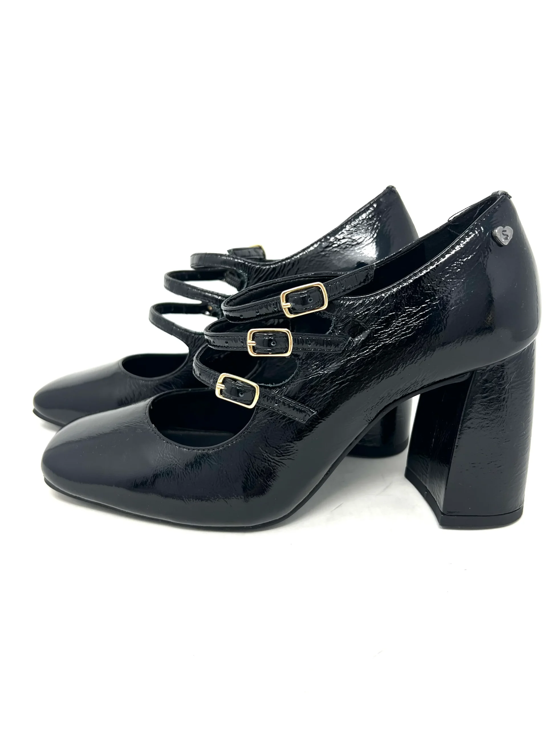 Mary Jane in vernice nera con cinturini-2441C - immagine 4