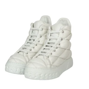 Stivaletto sneakers casadei lacci nappa bianca