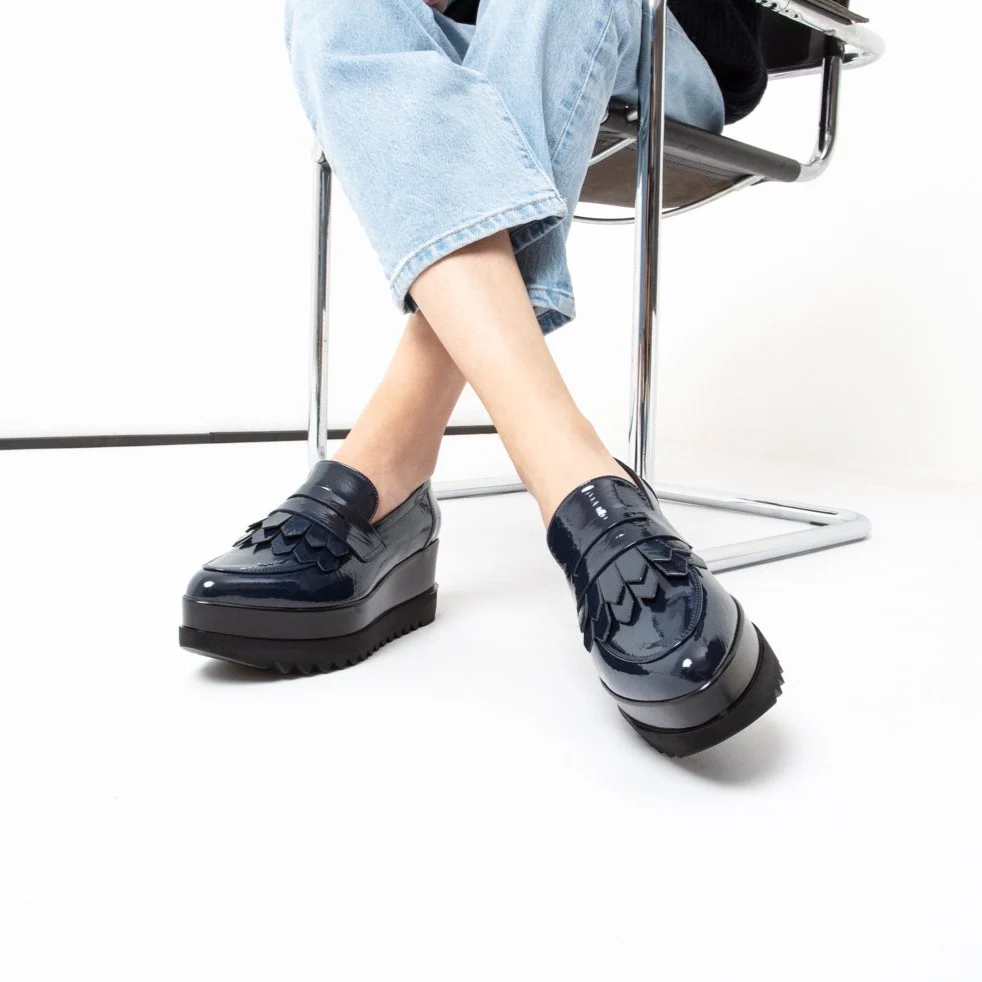 Mocassino Clea Vernice Blu - immagine 4