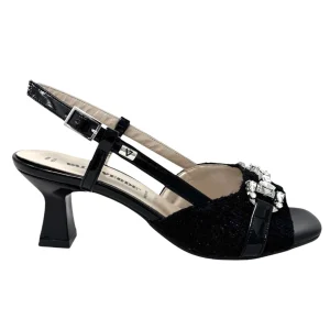 Sandalo tacco quadrato nero - 28232