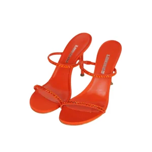 Sandali Lonigro gioiello in raso rosso