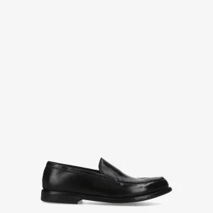 Black Horse Leather Loafer with Leather Sole