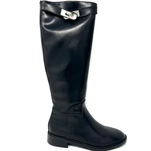 Cavallerizzo accessorio laterale pelle nero -D2101AN