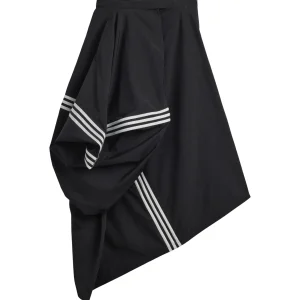 Y-3 GONNA MIDI NYLON 3 STRIPES NERA