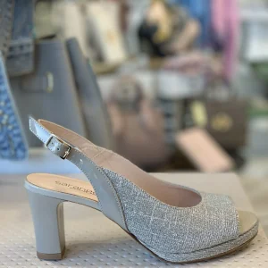 Sandalo con tacco galassia oro