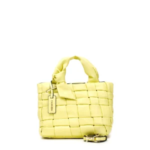 Borsa a mano intrecciata gialla