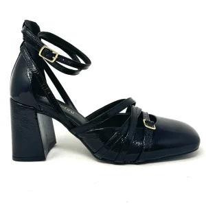 Mary Jane cinturini vernice lucida nero -2387M