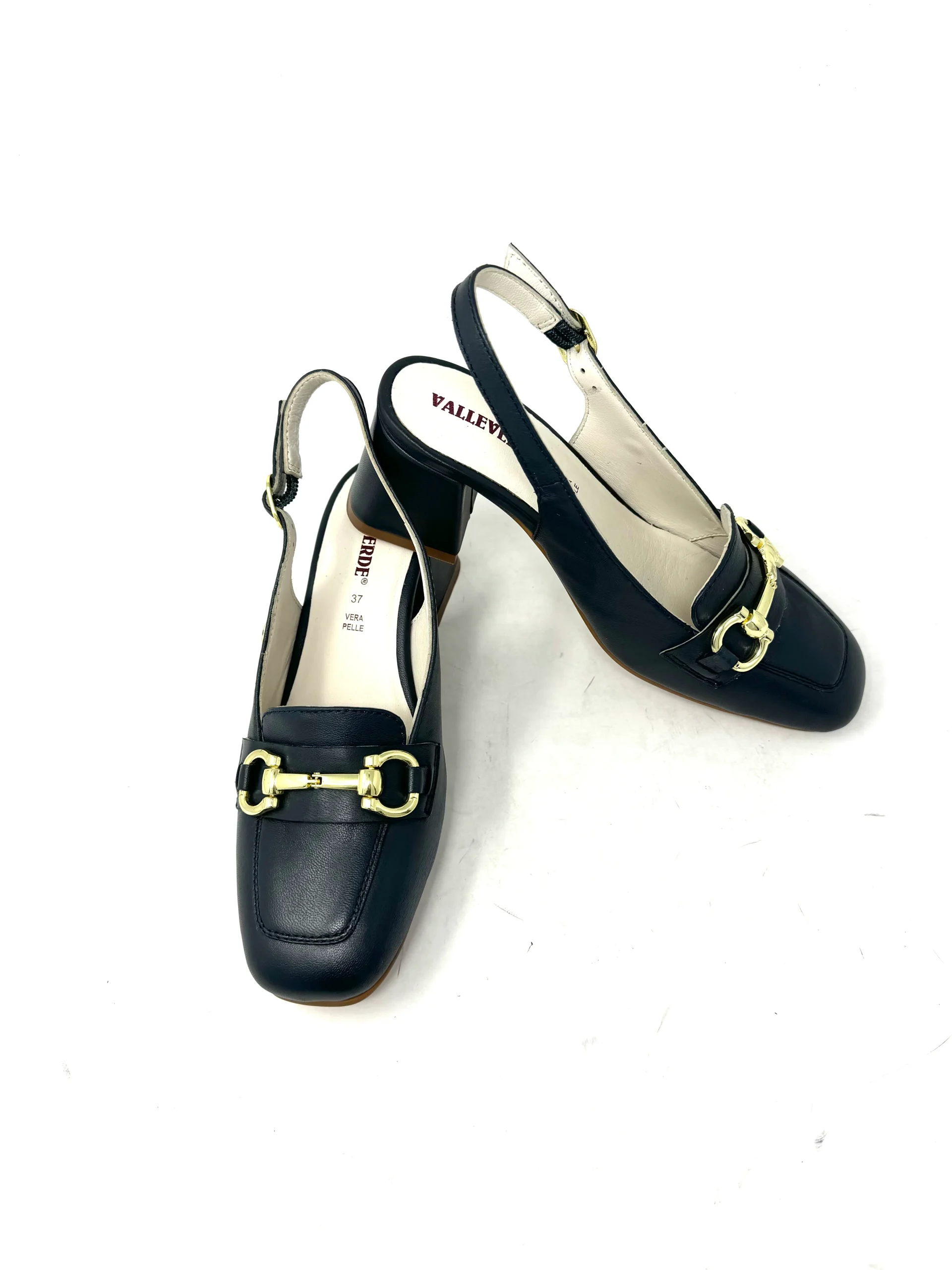 Slingback accessorio catena nappa blu -28M533B - immagine 4