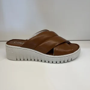 Ciabatta incrociata imbottita savana cuoio