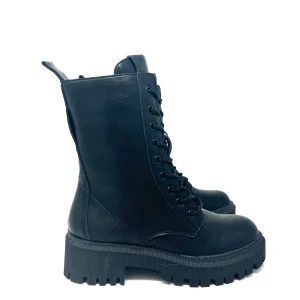 Anfibio fondo carro in pelle nero-B1805AN