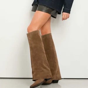 Texani Con Risvolto In Pelle Scamosciata