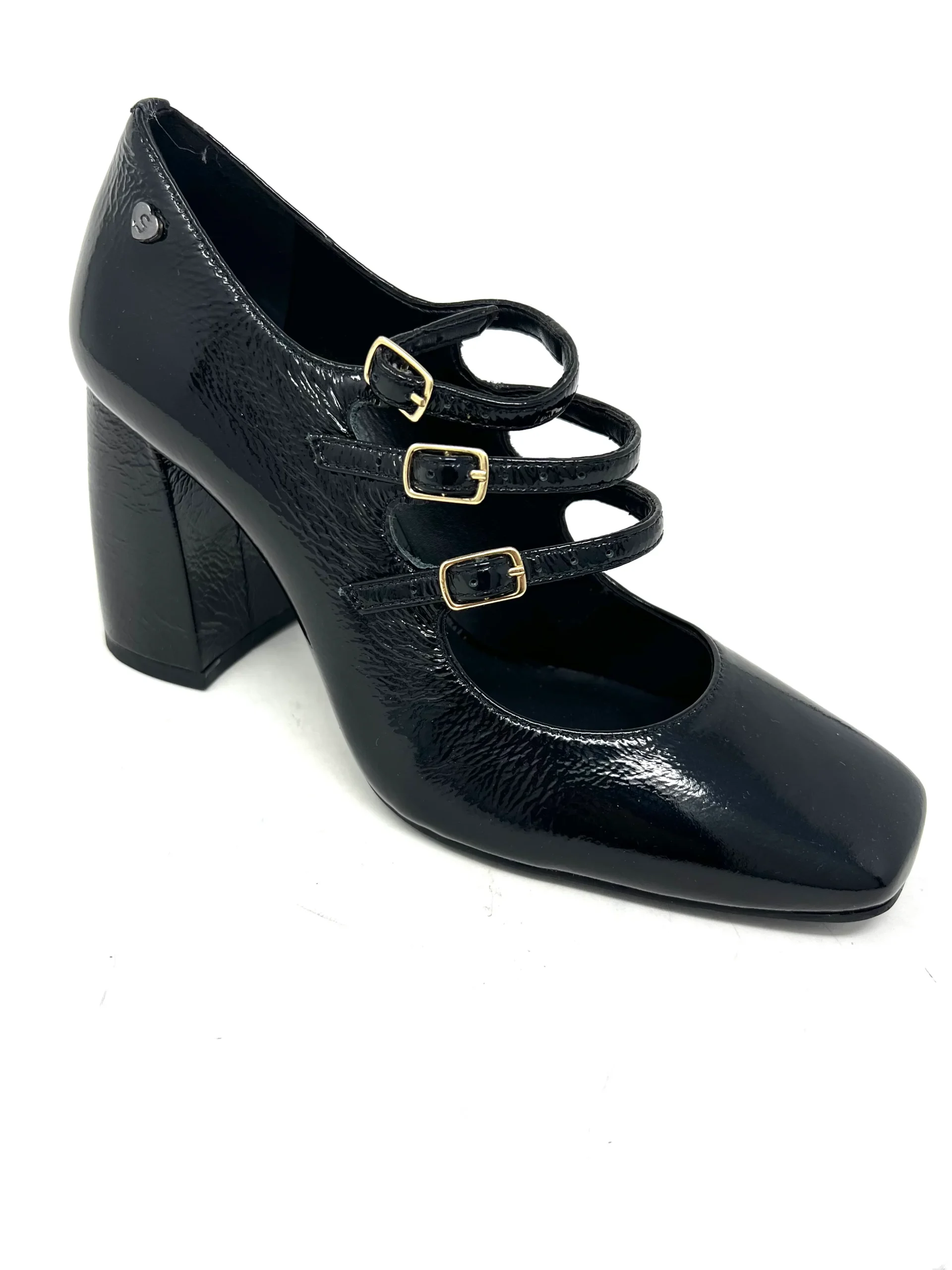 Mary Jane in vernice nera con cinturini-2441C - immagine 3
