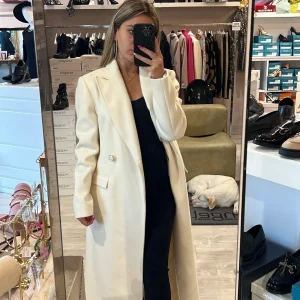 Cappotto lungo due bottoni bianco Artigli ACCP169