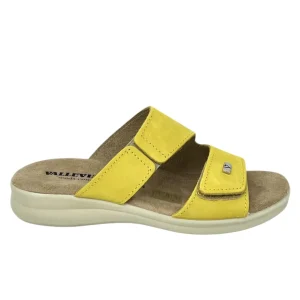 Ciabatta doppio strappo scamosciato color senape - 25329SE