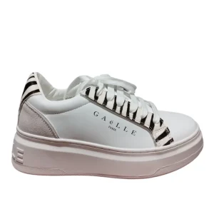 Sneaker addict in pelle inserti animalier -W01343