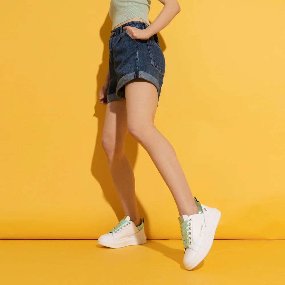 Sneaker Alessia Bianco/Salvia - immagine 3