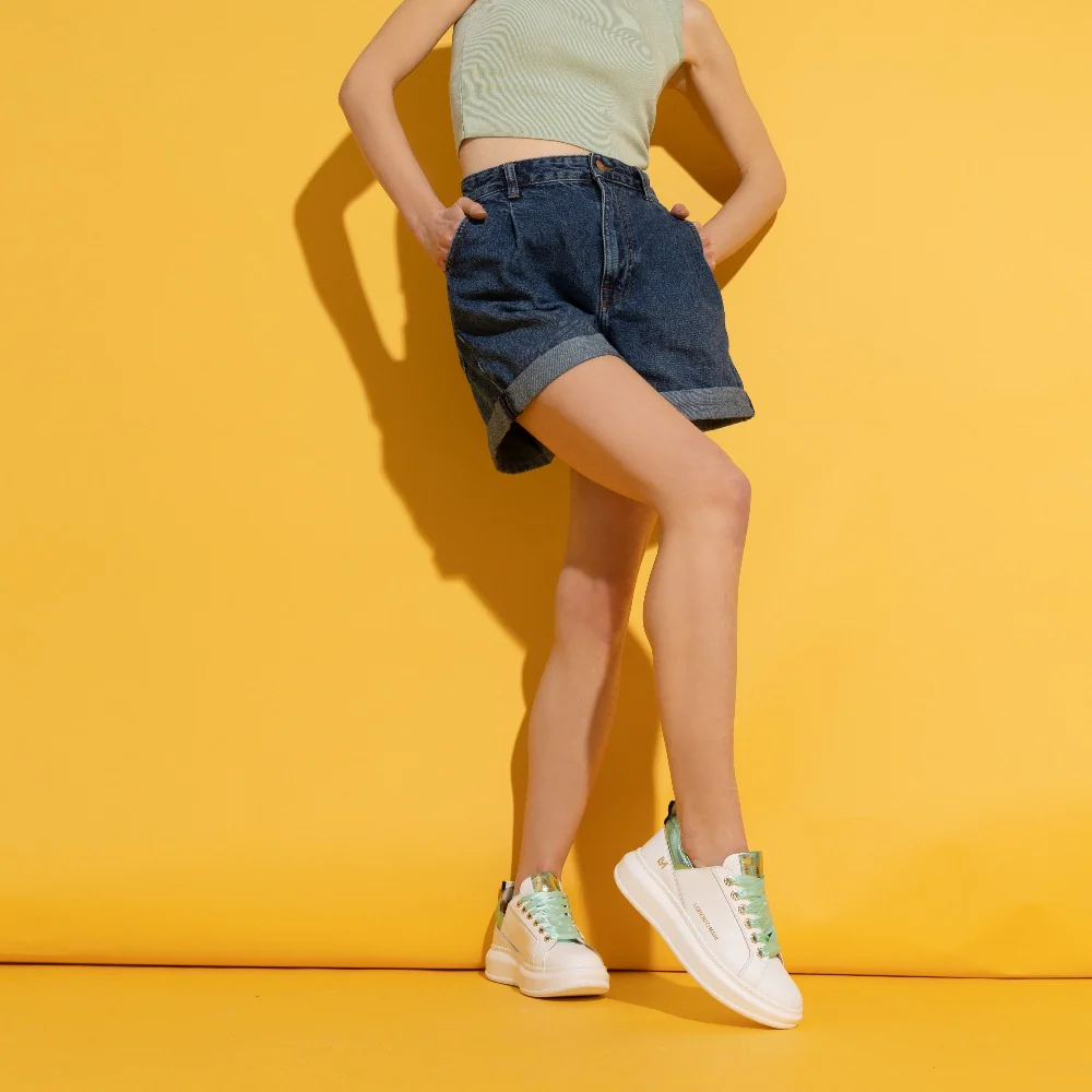 Sneaker Alessia Bianco/Salvia - immagine 5