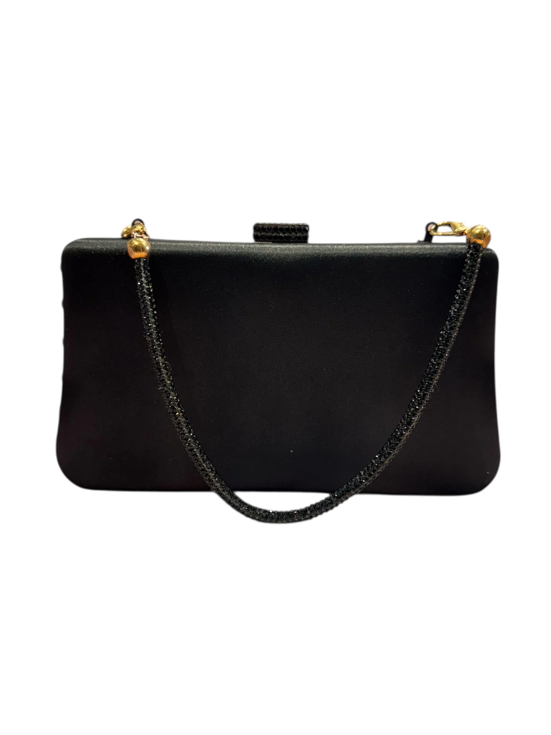 Borsa in raso strass nero -ZY0526 - immagine 4