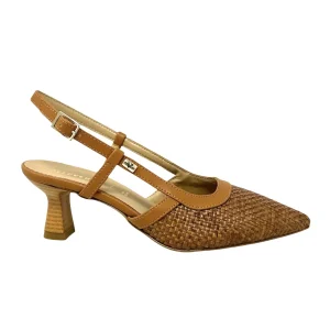 Decollete' slingback in raffia corda - 28230