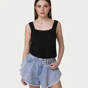 Top in cotone organico nero vegano sostenibile