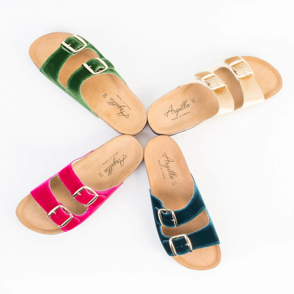 ARGILLA - Sandali Bassi - OSAKA - Velluto Gold - immagine 6