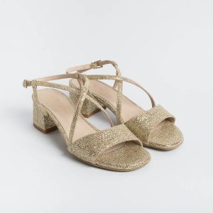 ROBERTO FESTA - Sandali con Tacco MACY  - Tessuto Oro