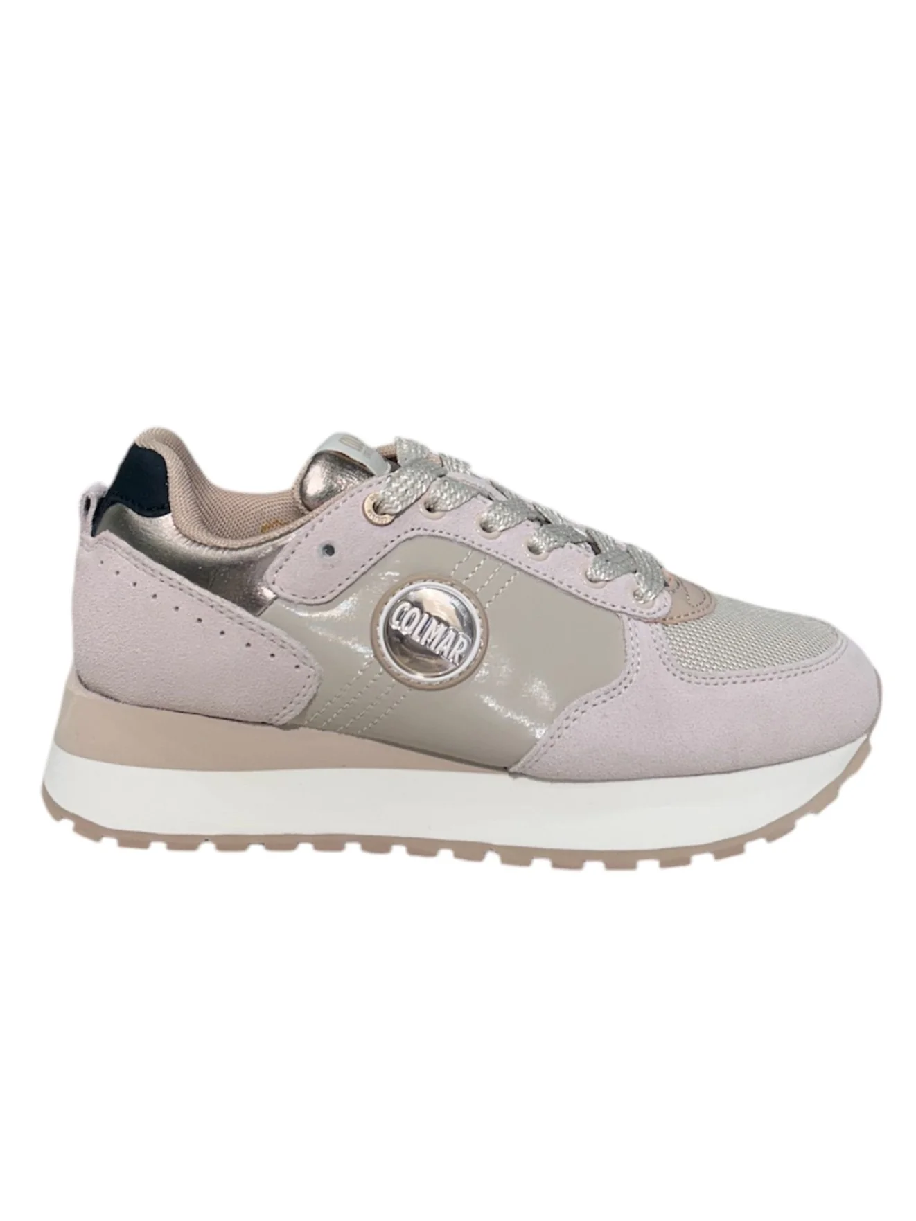 Sneaker beige in pelle scamosciata Colmar -TRAV085 - immagine 2
