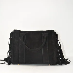 Borsa in camoscio con frange -359542