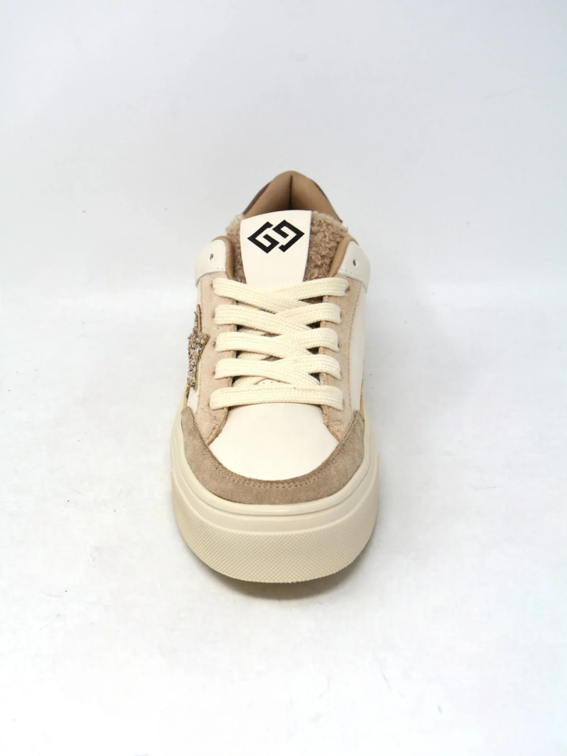Sneaker beige bassa con stella -GB1008 - immagine 3