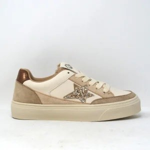 Sneaker beige bassa con stella -GB1008