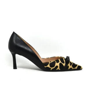 Decollete' in pelle animalier tacco 6.5 cm - H0801