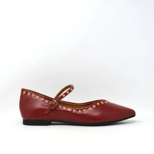 Ballerina sacchetto rossa con borchie - A0331