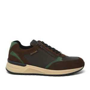 Sneaker uomo pelle/camoscio marrone - VY908F