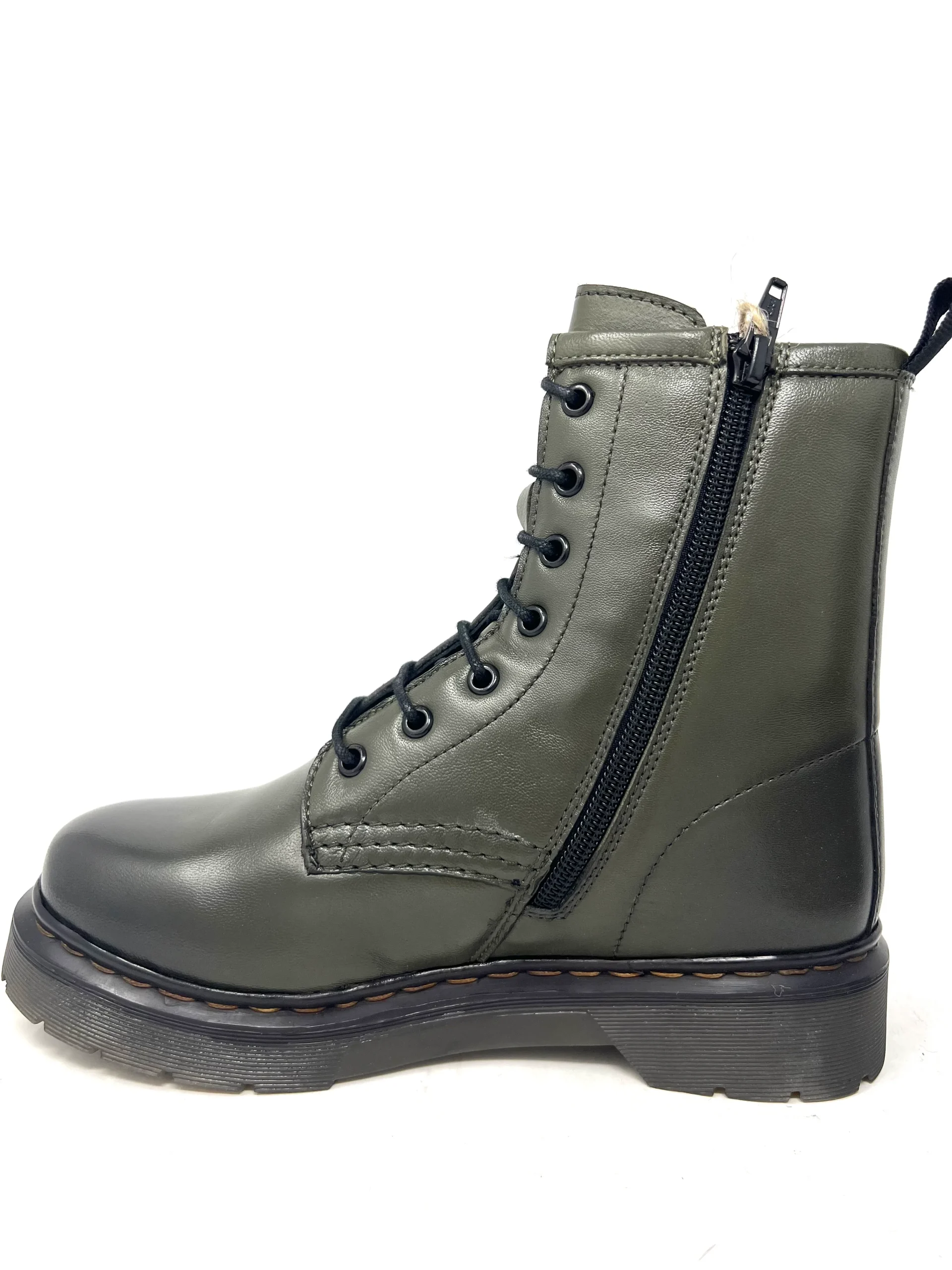 Anfibio in pelle verde militare -D0C04K - immagine 3