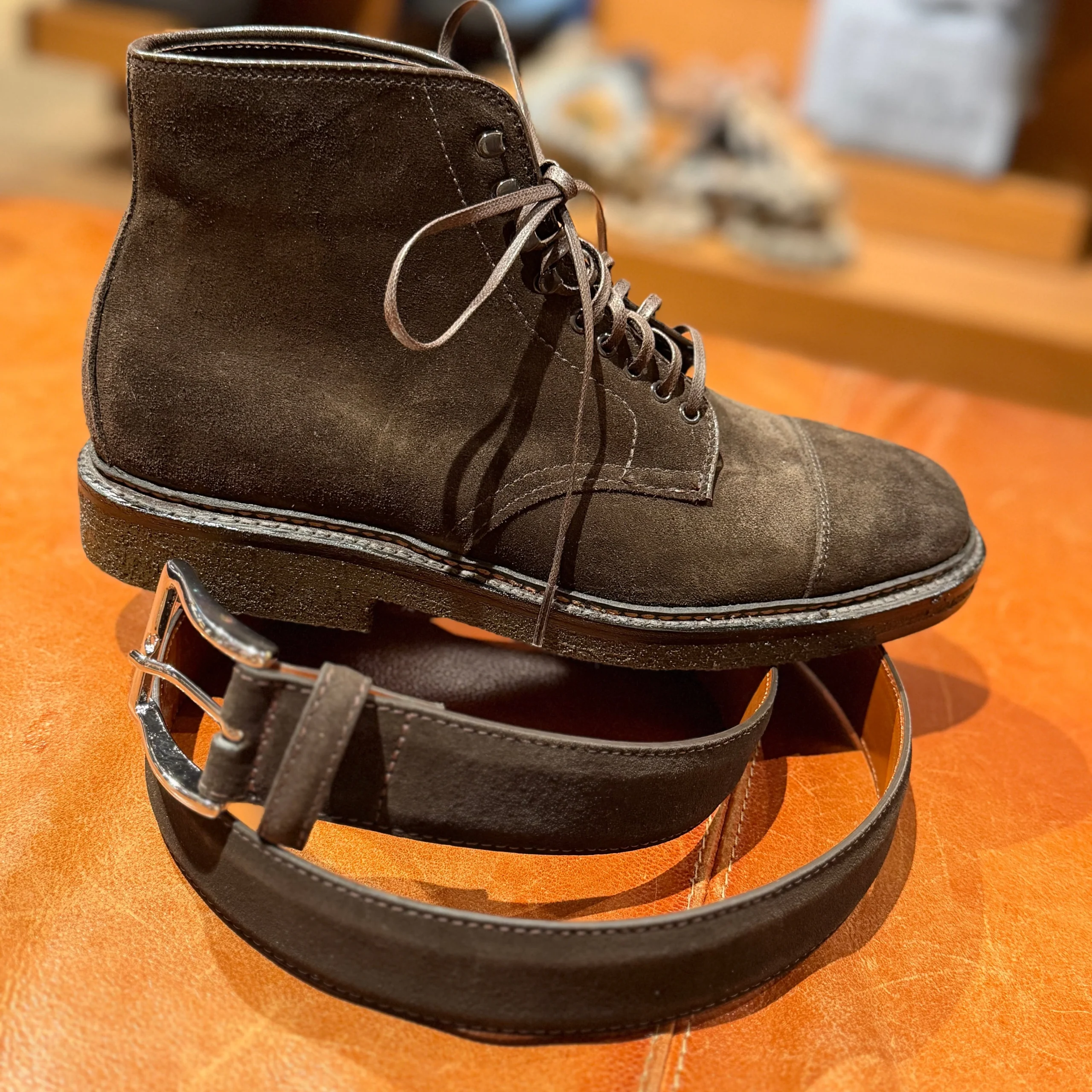 ALDEN - Cintura 5217 - Camoscio Dark Chocolate - immagine 6