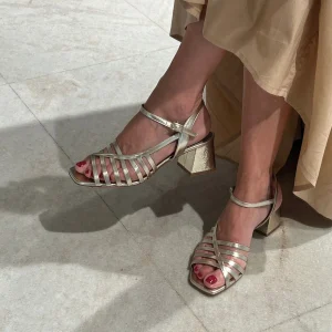 CHEVILLE - Sandali con Tacco - Isotta - Platino