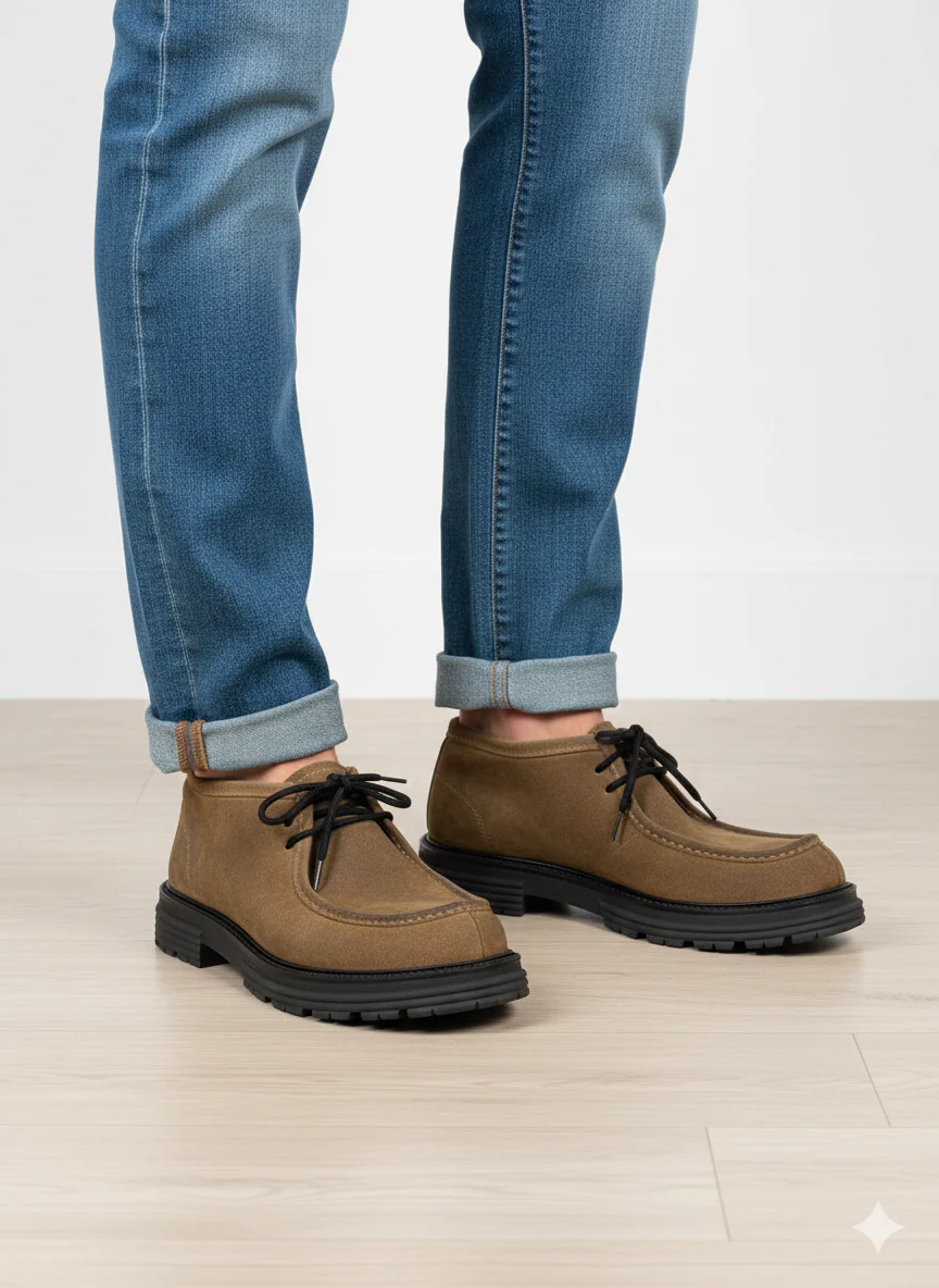 Scarpa ingegnere pelle scamosciata marrone - CC689 - immagine 6