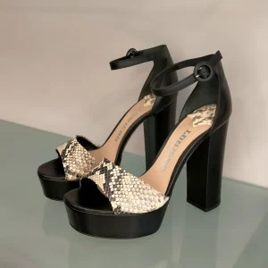 Sandali LONIGRO con plateau in pelle pitonata