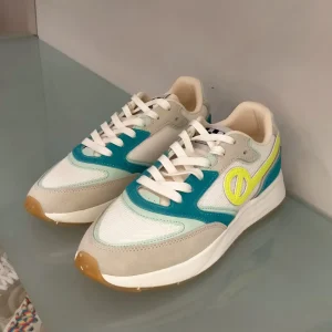 Sneakers NO NAME in tessuto bianco più riporti pelle multicolor