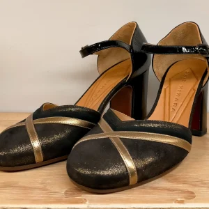 Dècolletè CHIE MIHARA MERMAN in vernice crackle nera e oro