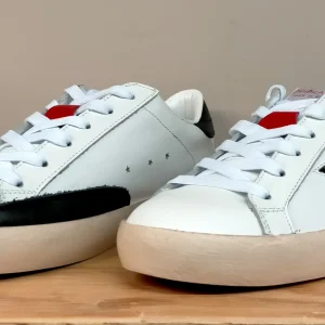 Sneakers ISHIKAWA 2723 in pelle bianca stella nera