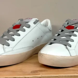 Sneakers ISHIKAWA 2721 in pelle bianca stella grigia