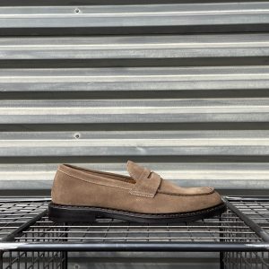 Doucal's mocassino penny in suede DU2405 cacao