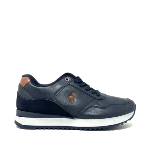 Sneaker ecopelle lacci blu - 1999BL