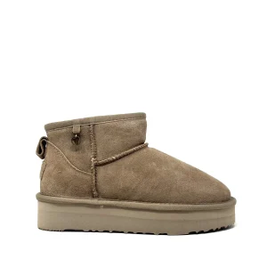 Scarponcino con pelo camoscio taupe - 41121T