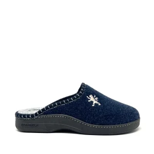 Ciabatta uomo blu con ricamo - 1900BL