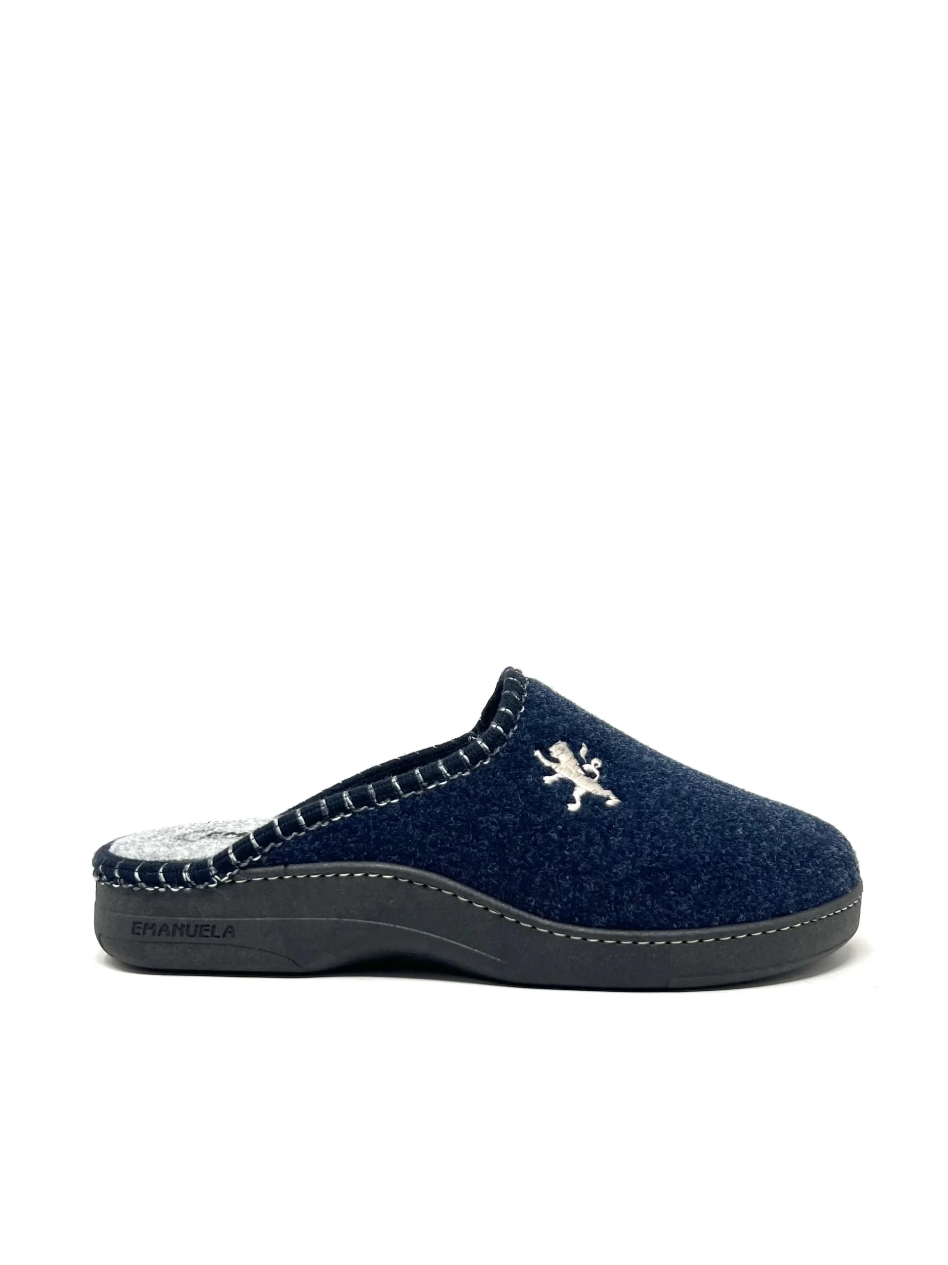 Ciabatta uomo blu con ricamo - 1900BL - immagine 2