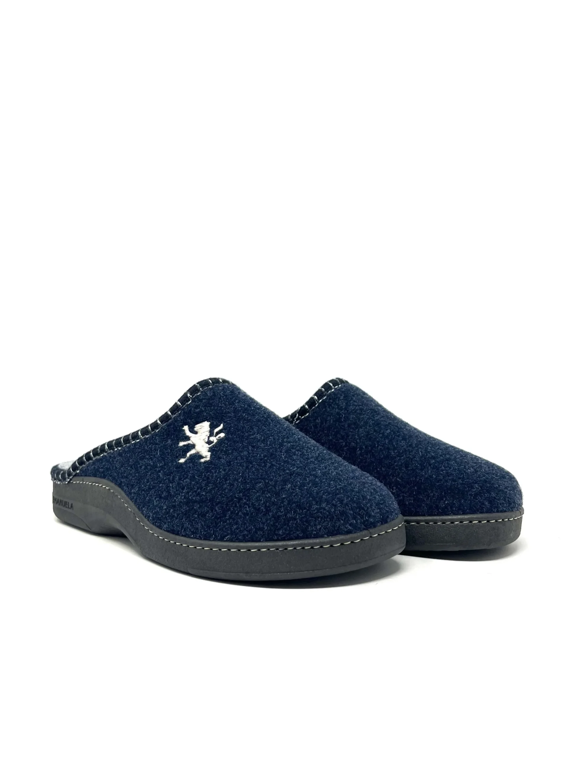 Ciabatta uomo blu con ricamo - 1900BL - immagine 4