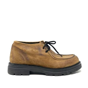 Scarpa ingegnere pelle scamosciata marrone - CC689