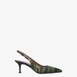 Slingback pumps in fabric